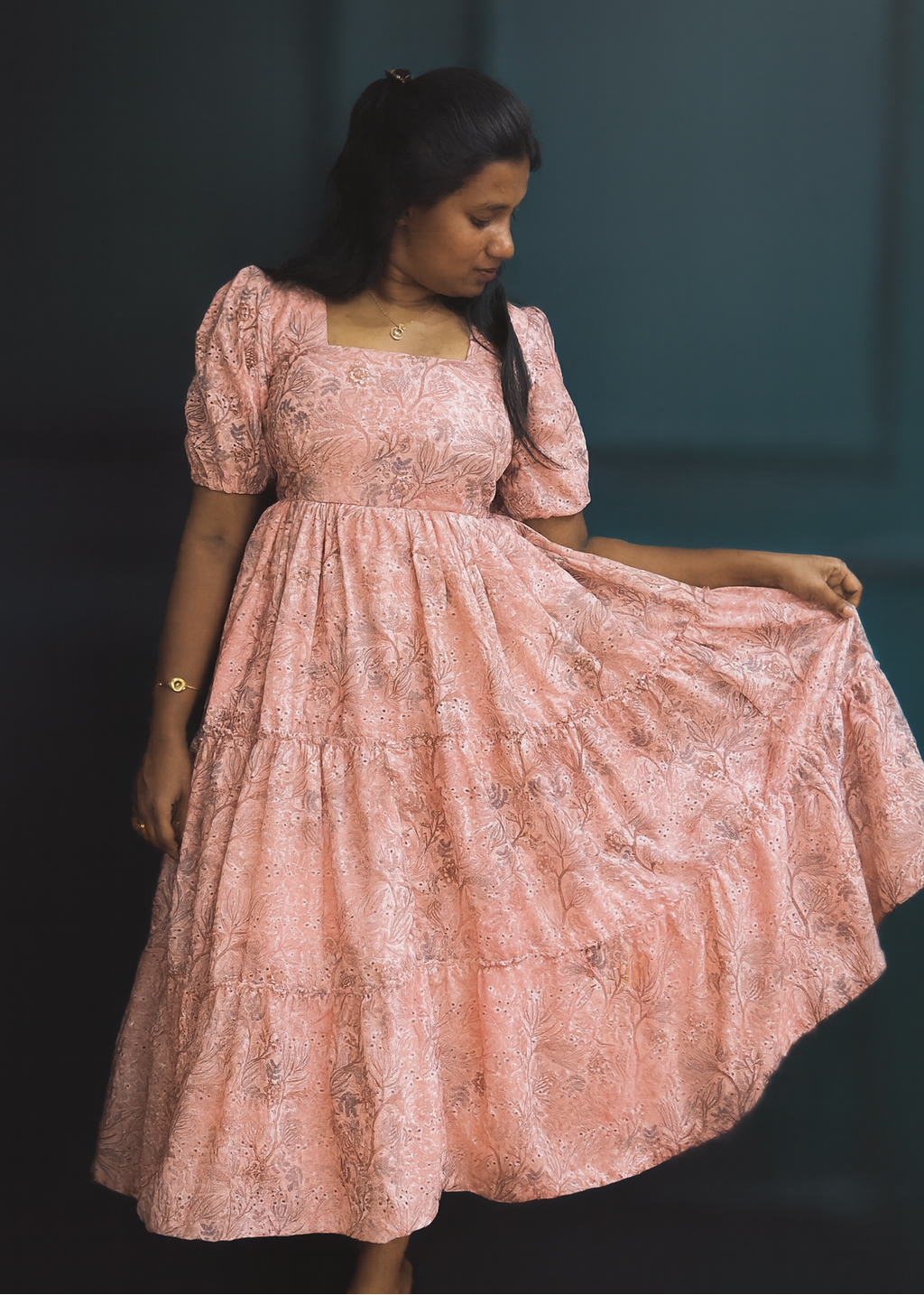 Peach Serenade (Printed Hakoba) - Premium Collection